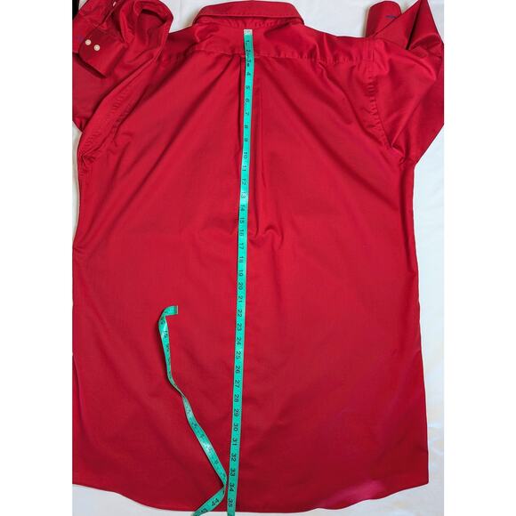 Izod Men's Big&Tall Red Long Sleeve Dress Shirt. Neck Size 17.5 . NWOT - Picture 7 of 10